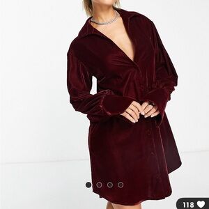 ASOS Velvet Mini Shirt Dress - worn twice